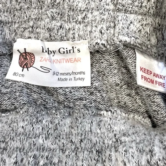 Zara Knitwear Baby Girl Strap Ruffled Skirt 9-12M Grey Marled EUC - Picture 6 of 7